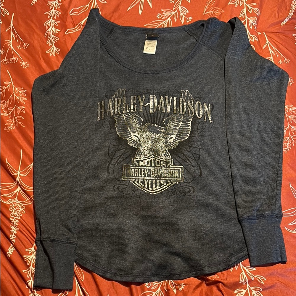 Harley-Davidson Dark Gray Women's Crew Neck Sweater